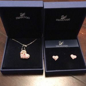Swarovski pair Necklace and matching earrings